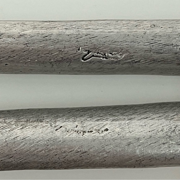 Bruce Cox biomorphic aluminum salad utensils hand made hammered - Picture 5 of 12